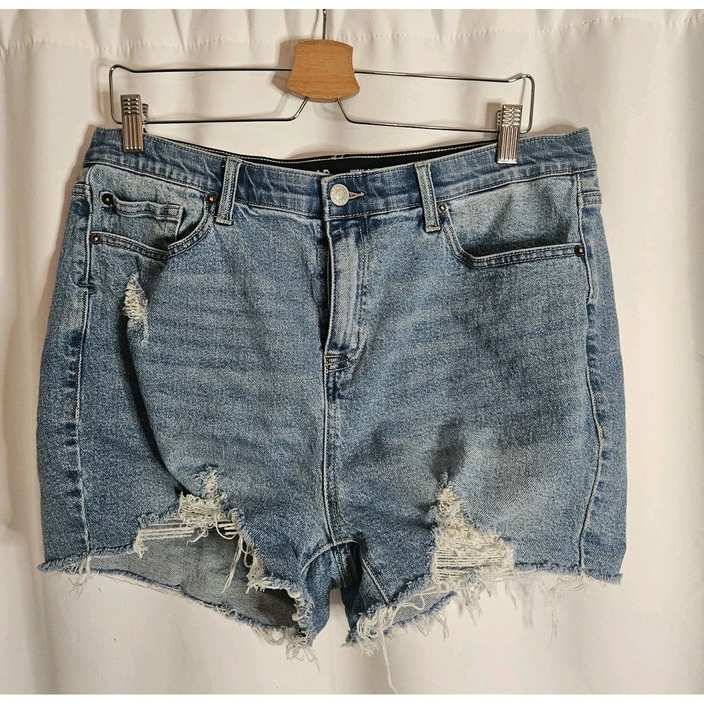 Torrid Womens 14‎  High-Rise Short Shorts Classic Jean Denim Distressed Cut Off